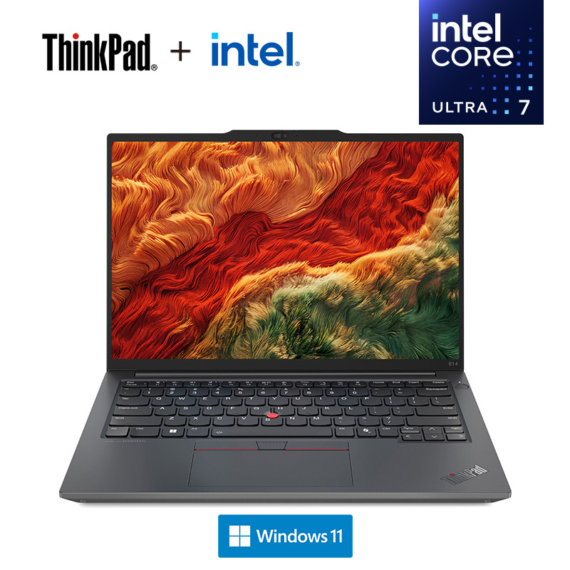 ThinkPad E14 0CCD AI 经典商务本 14英寸笔记本电脑 定制 英特尔酷睿Ultra7 155H 64G 2T固态 锐炫Arc显卡 高清屏 黑色