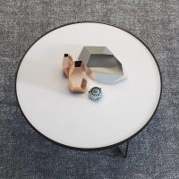 简约北欧茶几ins风工业铁艺钢化玻璃茶几组合圆形茶几设计师创意