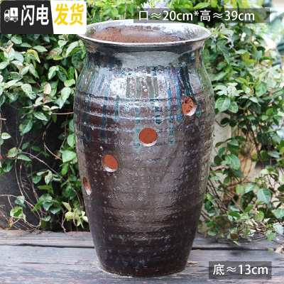 三维工匠法师老桩花盆特大号粗陶陶瓷多肉植物花盆高大号盆栽花盆 L-31微瑕 特大花盆容器