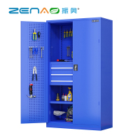 振奥 工具柜重型工具柜五金零件柜多功能加厚车间置物柜 1800x1000x500mm/台(三层三抽带挂板蓝色)