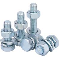 盛京联硕 高强度 4.8级镀锌外六角螺丝螺母套装 M12*25mm[螺栓+螺母+平弹垫]套