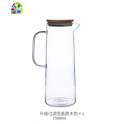 封后冷水壶玻璃可高温日式家用凉白开水瓶冷水杯套装北欧大容量凉水 升级白盖冷水壶(1.4L)+6杯(330ml)+托凉水壶