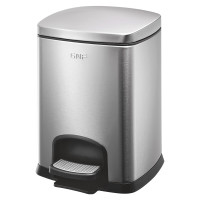 GNF垃圾桶12L不锈钢垃圾桶带盖脚踏式脚踩厨房客厅卧室卫生间家用内外双桶翻盖轻音缓降不沾指纹 方形桶