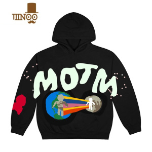 YANXUCPFM KID CUDI彩虹发泡字母涂鸦卫衣高街美式休闲连帽衫侃爷同款