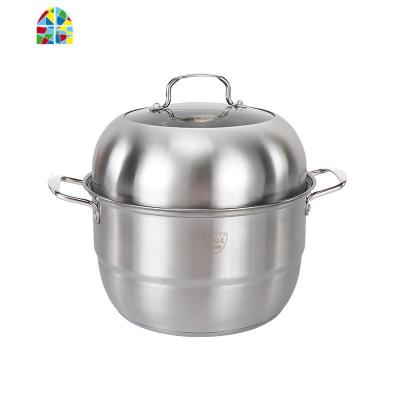 304不锈钢蒸锅加厚三层复底蒸笼屉煤气电磁炉家用多功能汤锅杰 FENGHOU 双层 30cm