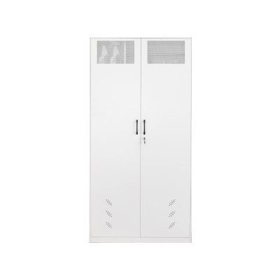 悦山清洁保洁柜钢制储物柜窄边网门款双门清洁柜YSOA10FO1SB