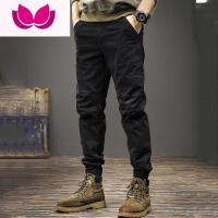 七斓工装裤男美式复古流行宽松休闲束脚裤子劳保耐磨工作裤男