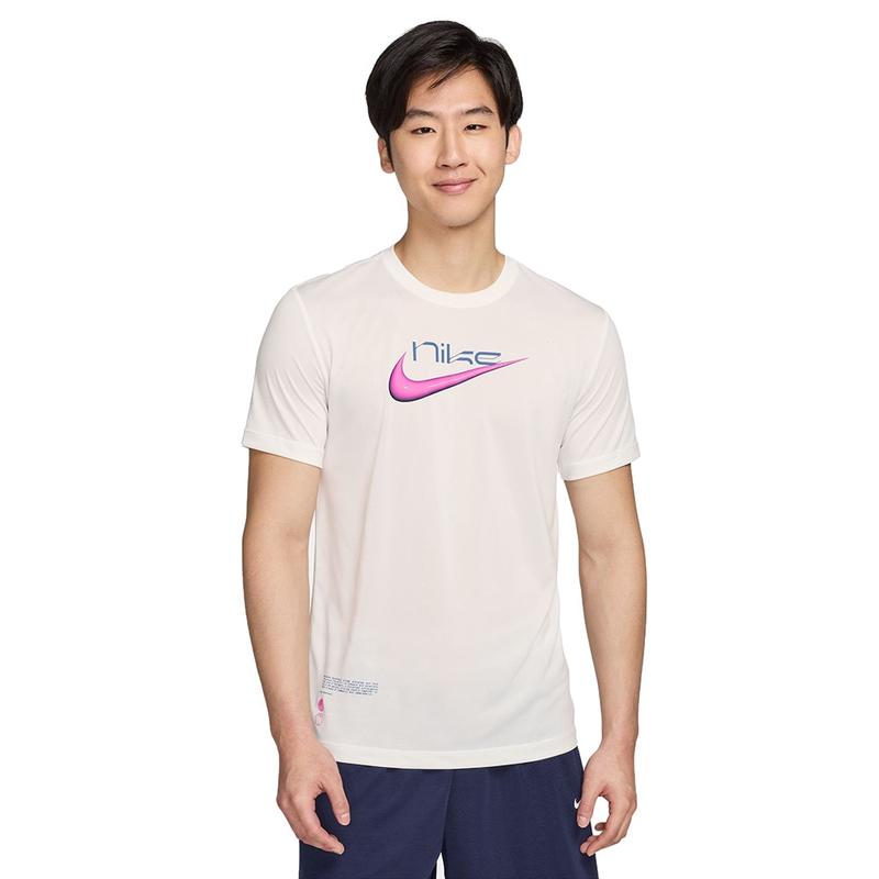 Nike男士篮球速干透气短袖T恤白色运动训练DriFit面料