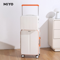 Miyo 20寸PC硬壳简约时尚行李箱加厚铝制拉杆四轮万向TSA海关锁旅行箱