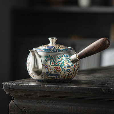 MULTIPOTENT茶壶功夫茶具泡茶壶陶瓷煮水壶敦煌侧把壶大师郑文强收藏价值作品