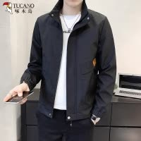 啄木鸟长袖夹克男士春季2025新款潮流宽松立领休闲男款潮牌外套