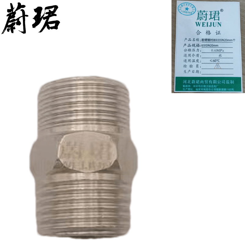 蔚珺钢对丝6分DN20mm个
