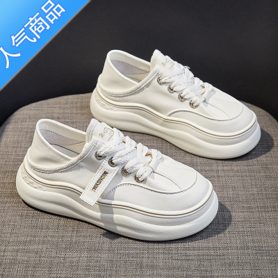 SUNTEK小白鞋女2023春季新款厚底丑萌大头鞋休闲两穿一脚蹬懒人板鞋