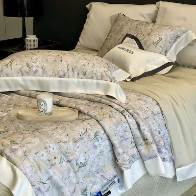轻奢高端100S兰精天丝夏凉被四件套床盖凉席凉感可水洗空调被_78