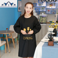 厨房围裙长袖防水防油韩版时尚罩衣成人女男士家用工作服定制logo 三维工匠