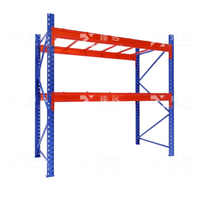 臻远 ZY4121442 重型货架仓储高位货架单层称重1000kg 蓝橘色主架2层