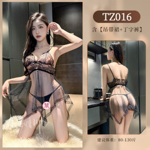 九里晴川蕾丝雾边网纱女连衣内衣性感睡裙透视ins风成人用品 TZ016 均码