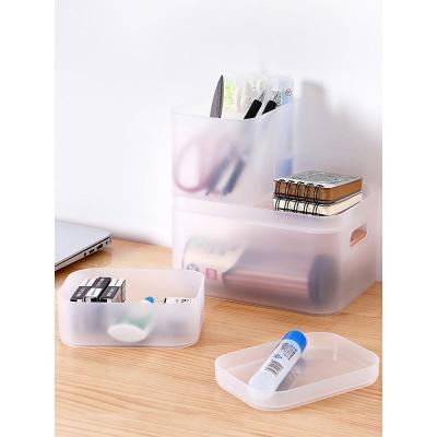 家柏饰(CORATED)化妆品收纳盒女桌面学生宿舍塑料家用简约有盖口红盒护肤品置物架