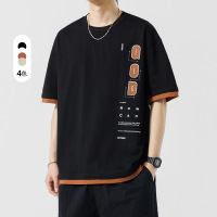 夏季新款男韩版圆领字母印花冰丝速干短袖T恤潮网红同款时尚上衣t