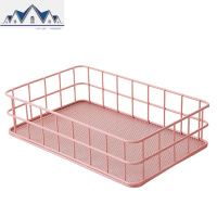 铁艺收纳篮桌面置物篮 家用零食收纳筐浴室台面整理小篮子 三维工匠