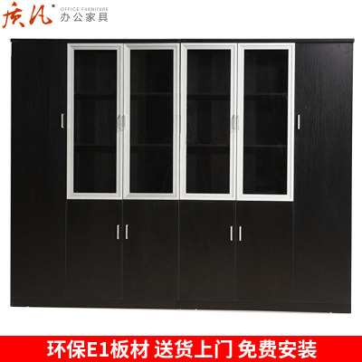 质凡黑浮雕办公柜收纳储物柜