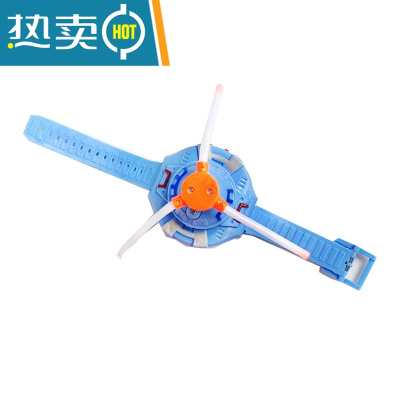 2020新款发光玩具音乐手腕表旋转风车手表七彩夜市地摊广场热卖真智力蓝色（不配电池）