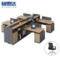 铭思达屏风工位四人含柜椅套