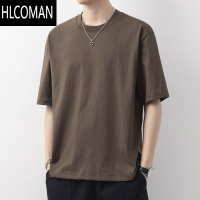 HLCOMANt恤男夏季日系纯色简约圆领短袖男款宽松潮流百搭休闲半截袖