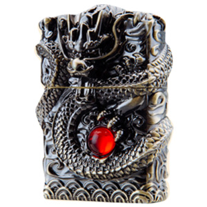 ZORRO佐罗原铜煤油打火机防风 个性浮雕重盔甲神龙戏珠正品霸气送礼