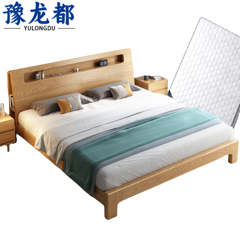 豫龙都 床+床垫1.2m 张