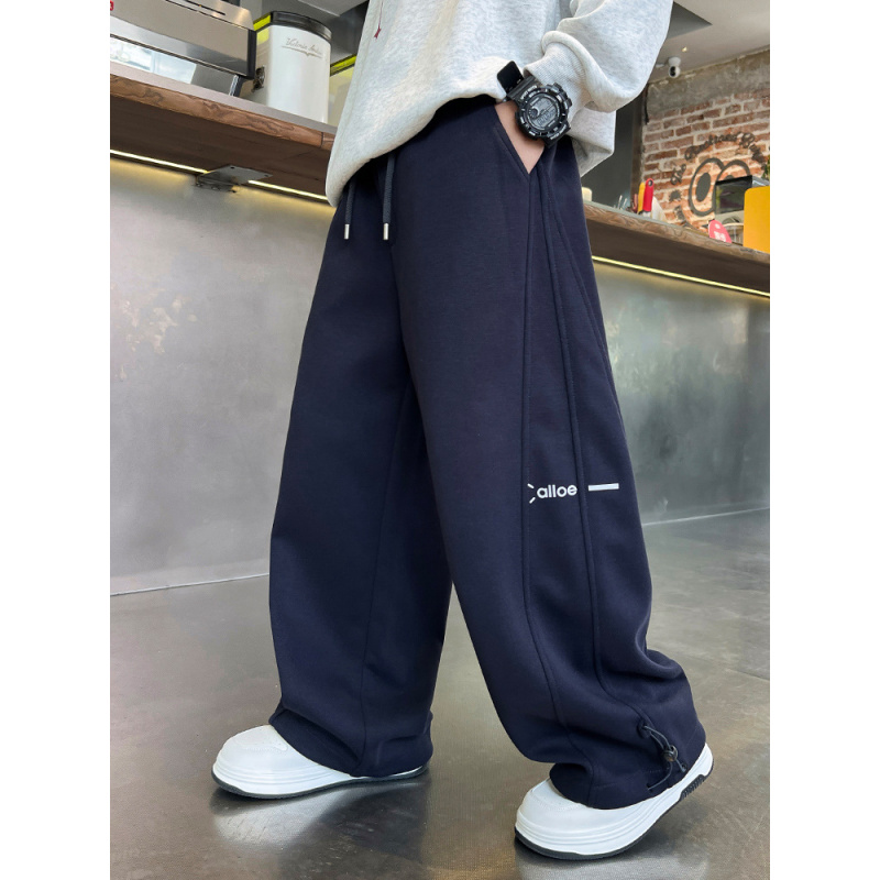 男童冬装裤子新款中大童秋冬款男孩加绒运动卫裤加厚休闲裤潮