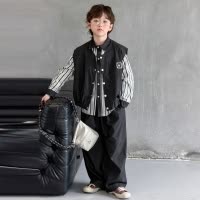 男童春装套装2026新款儿童牛仔马甲穿搭三件套大童春季男孩春秋款