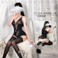 霏慕(Fee et moi)女式情趣睡衣 女士紧身包衣 连体吊连身袜柔媚蕾丝连身包裙套装修身显瘦情趣内衣套装7511