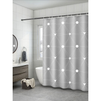 美帮汇洗澡帘子防水卫生间隔断浴帘杆套装浴室窗帘免打孔挡水布淋浴房