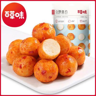 百草味(BE&CHEERY)Q弹鱼丸108g-休闲零食海味即食特产海鲜小吃香辣味
