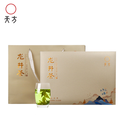 [中华特色]池州馆 春茶龙井安徽天方茶叶龙井绿茶 400g/盒 雨前浓香耐泡型龙井茶茶叶礼盒装 越州产区 华东
