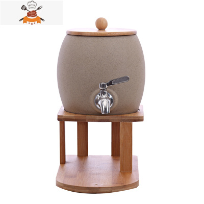 客厅凉水壶套装家用泡茶壶喝水杯陶瓷果汁壶耐热高温带龙头冷水壶 敬平