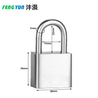 沣涢 不锈钢挂锁 30短梁 把