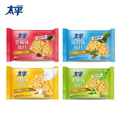 太平苏打饼干400g*1包梳打饼干早餐小零食休闲食品小吃(香葱味)