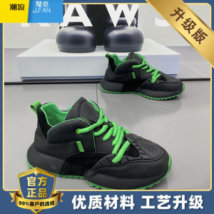 聚范网红男鞋夏季防滑包底跑步休闲运动鞋中学生厚底增高老爹潮鞋