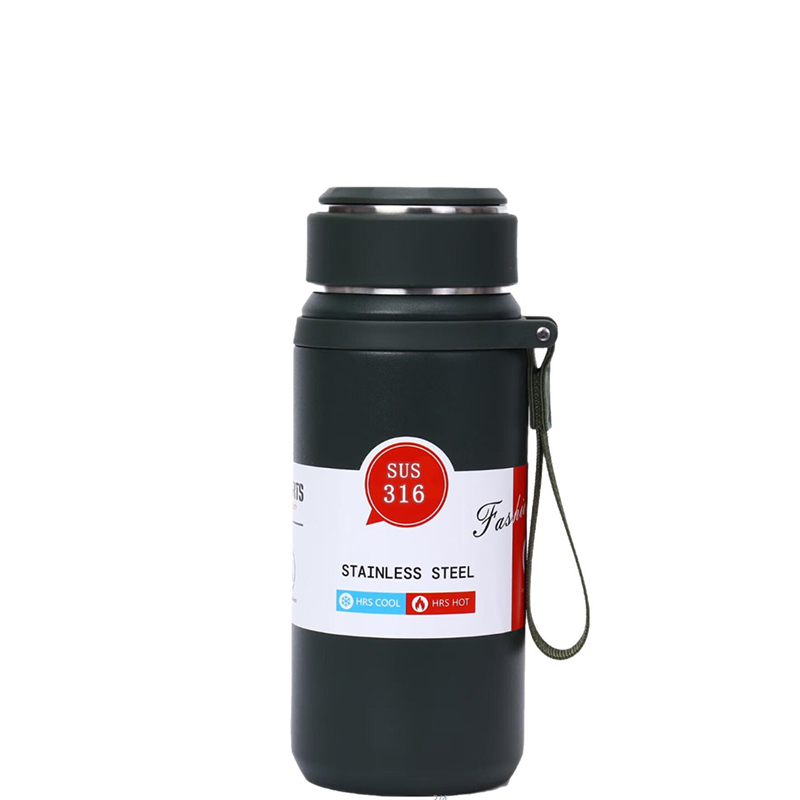 松道保温杯 大容量登山运动水壶水杯墨绿色800ML