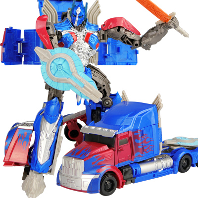 品帅变形玩具金刚5JJ601擎天战神变形汽车机器人模型柱带剑盾