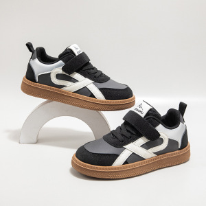 春秋季新款儿童平底休闲德训鞋透气轻便复古风格运动鞋