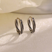s925银针蛇骨耳环小众设计感潮流个性耳圈耳扣高级感美式复古耳饰送女朋友老婆情人节七夕生日礼物