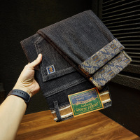 经典全底印花牛仔裤男士秋冬时尚刺绣修身弹力休闲裤男款_50826