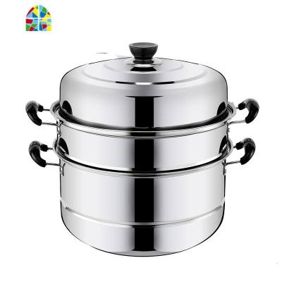 28-32m蒸锅不锈钢三层加厚汤锅火锅3层二2层多层蒸笼家用电磁炉 FENGHOU 28cm二层蒸锅