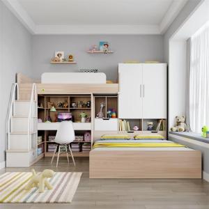 森美人二胎上交错式组合床上下铺省空间床双层床多功能高低衣帽间一体床