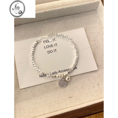 JiMi千倾月s925银银碎银几两福牌铃铛银手链项链套装女时尚百搭礼物