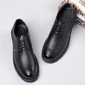 高端时尚舒适休闲夏季牛皮商务镂空正装商务透气洞洞皮鞋SJ