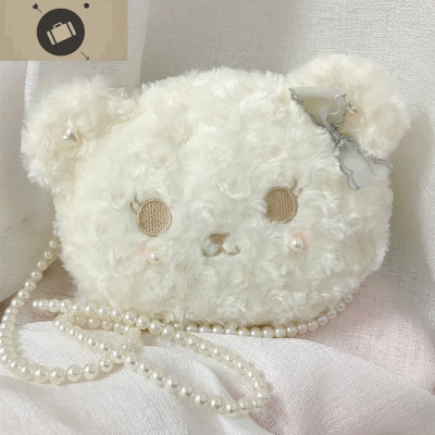 软妹玩偶lolita包毛绒熊头斜挎包女可爱小包包日系毛毛洛丽塔熊包艾狄伊娃女斜挎包